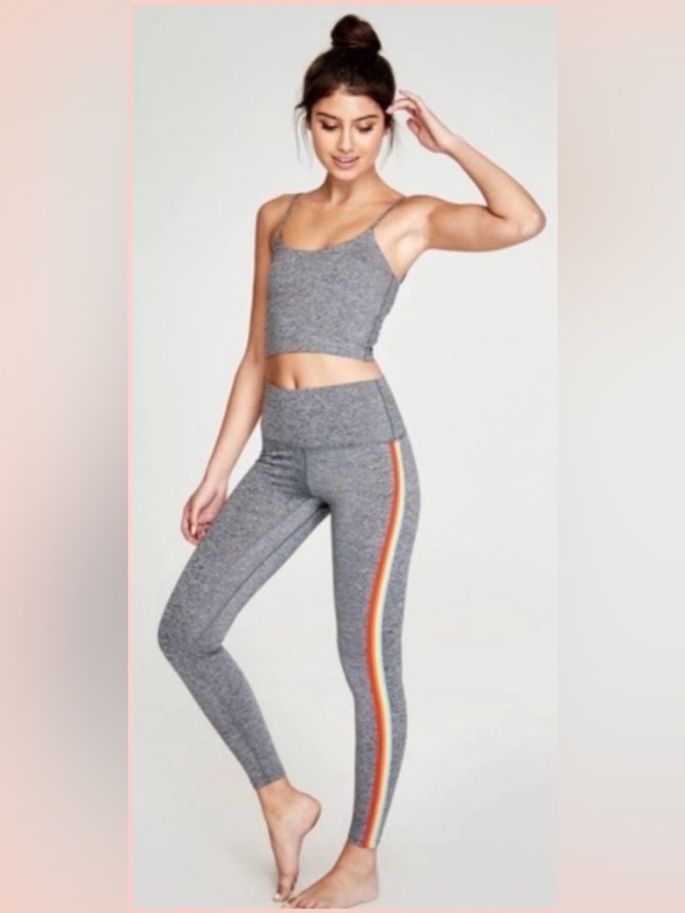 Essential High-Waist Rainbow Side Striped Leggings